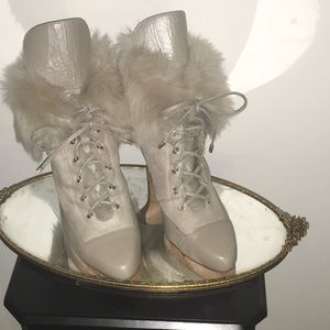 Ann Taylor fur ankle Booties